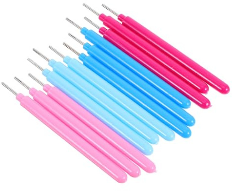 Lurrose Juego de Herramientas para Quilling de Papel 20 Piezas, Bolígrafos de Aguja para Manualidades, Accesorios en Colores Azul, Rosa y Fucsia, Ideales para Proyectos de Scrapbooking