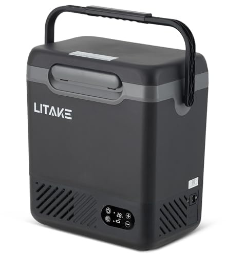Garvee Nevera portátil para coche 18L, frigorífico compresor -20~20°C, eficiencia energética, silencioso 45dB, conexión DC12V/24V/AC100V, pantalla LED, ligera, para camión camping viajes hogar, negro