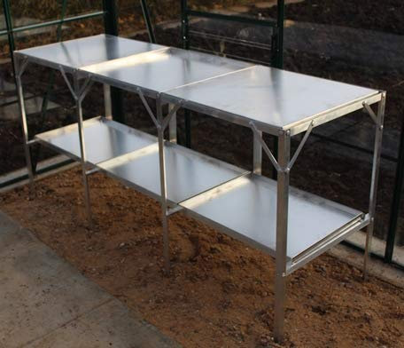 Tibshelf Garden Products Ltd Greenhouse Workbench | 8' Long x 18 Wide x 2 Tier Samson Staging