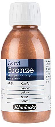 Schmincke - Acryl-Bronze, Kupfer, 150 ml, 15 824 020, glänzende Metalleffekte auf Acrylbildern, Papier, Leinwand, Holz, Metall, Kunststoff, Gips
