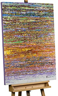 KunstLoft Leinwandbild | 100% HANDGEMALT | 75x100cm | Gemälde 'Nie den Faden verlieren' | Abstrakt | Bunt | Wandbild Wohnzimmer