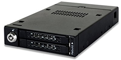 ICY DOCK RAID Wechselrahmen für 2X 2,5 Zoll SATA SSD/HDD in 1x 3,5 Zoll Schacht - Vollmetall - ToughArmor MB992SKR-B