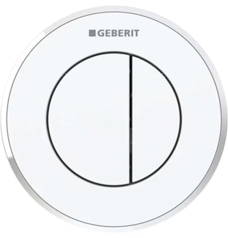 Geberit 116.056. KJ. 1 – 10, Recessed, Remote Control for DUAL FLUSH Pneumatic Button, for Sigma 8 cm, White Gloss/Chrome/White