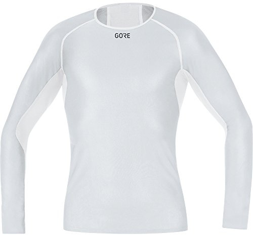 GORE WEAR Långärmad undertröja för herrar, Passar alla sporter, GORE WINDSTOPPER, XL, Ljusgrå/Vit