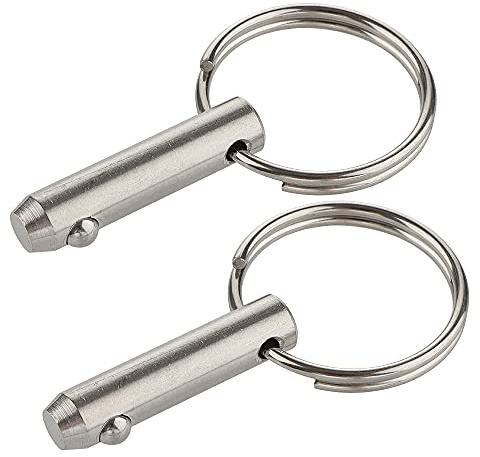 2 Pack Quick Release Pin, Diameter 5/16(8mm), Usable Length 0.83(21mm), Overall Length 1.38(35mm), Full 316 Stainless Steel, Bimini Top Pin, Marine Hardware