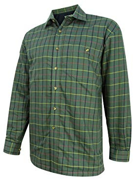 Hoggs of Fife Beech Fleece Lined Shirt Green Check Large Green Large Green