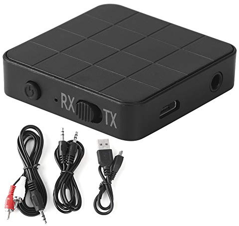 Bluetooth 5.0 Sender Empfänger, 2 in 1 HiFi Wireless 3.5mm o Adapter Musik Stereo Adapter für TV/PC/Auto/Heim Stereo o System