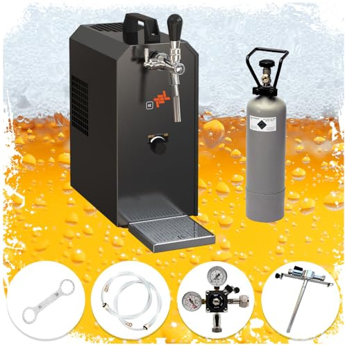 ich-zapfe Set completo – Impianto di spillo, impianto di spillatura per birra Jet 30, refrigeratore a 1 condotto, refrigeratore a secco, fino a 35 litri/h, testa di spillo: adattatore da 5 litri