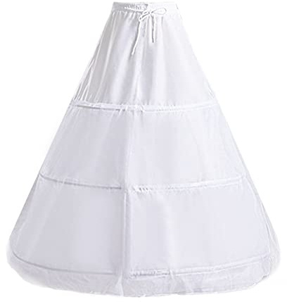 ZARSIO Women's Petticoat 3-Hoop A Line Underskirt Crinoline Wedding Ball Gown Skirt Slips Bridal Dress Long Underskirt