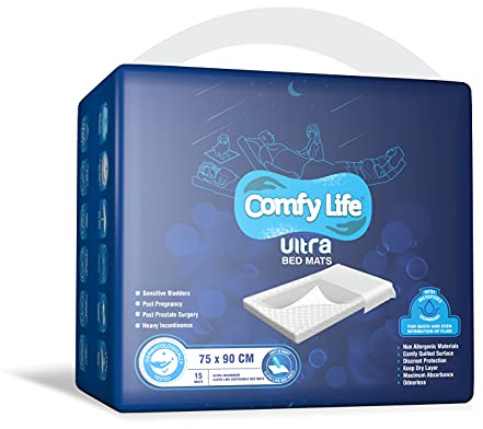 Comfy Life Ultra Lot de 15 alèses jetables pour Incontinence 75 x 90 cm