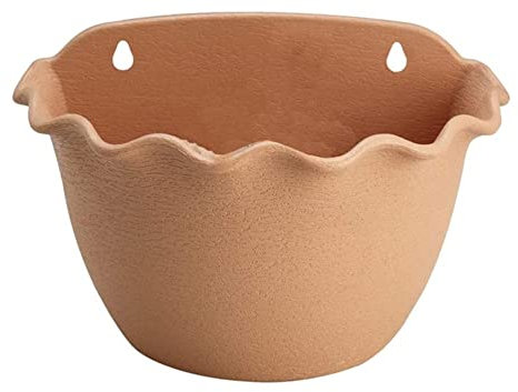 Macetero Colgante para balcón, macetero Colgante para Montaje en Pared, Cesta para balcón, Valla, maceteros de Pared, Soporte para Plantas (marrón Claro, 25x18cm)