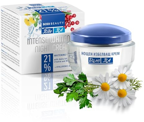 BODI BEAUTY BA Intense whitening cream, nachtcreme aufhellende Gesichtscreme mit Hyaluronsäure, Niacinamid, Kamille, mit 21% Aufhellungskonzentrat, Gesichtspflege 50 ml