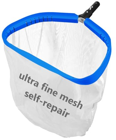 TidyMister 17.5'' Ultra Fine Mesh Pool Skimmer Net Rake for Sand Silt Pollen Debris - Super Extra Fine Nylon Cleaning Pool Net for Above Ground & In-ground Swimming Pools