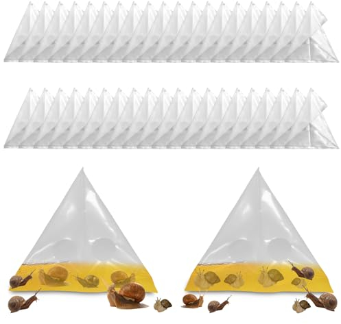 Asfode Lot de 40 pièges à limaces et escargots de jardin, protection contre les limaces, les escargots et les escargots, en plastique, pour salade, fraise, hygiéniques, transparents, jetables et