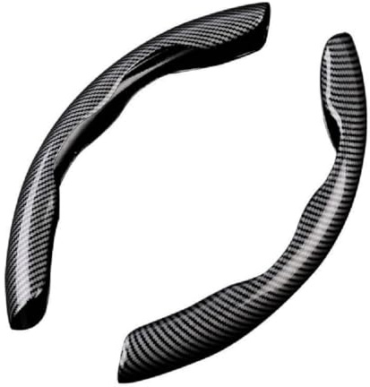 TNSRAY Auto Lenkradbezug Mikrofaser Leder Lenkradhülle Universal, 2 Stück Auto Lenkradhülle, Universal Auto Lenkradbezug, Auto Anti-Rutsch Ultraleichter Kohlefaser Lenkrad Booster Cover