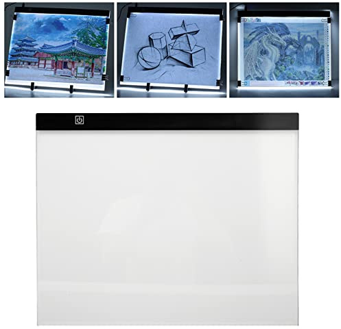 LED-Lichtpad A3, 12000 K, Ultradünnes, Tragbares Kunst-Tracing-Pad mit 37 LED-Perlen, Dimmbarer USB-Power-Leuchttisch für Künstler, Zeichnen, Skizzieren, Animationen