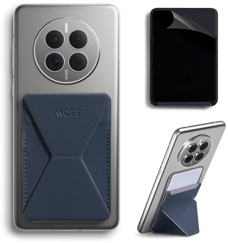 MOFT Carteras y Tarjeteros para Móvil, Tarjeteros Adhesivos Soporte para Teléfono, Cartera Tarjetero Invisible Adhesivos de Piel Vegana para iPhone Android Smartphones (Navy Blue)
