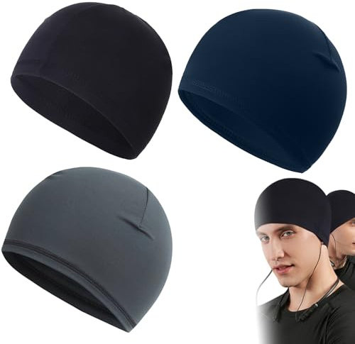 Biglumin Bandana Velo - Cykelmössa, Bandana-keps, sommarcykelmössa, cykeltillbehör, ventilerande, anti-svett, snabbtorkande, (3 st), svart
