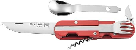 TB Bivouac® - couteau multifonctions (Rouge)