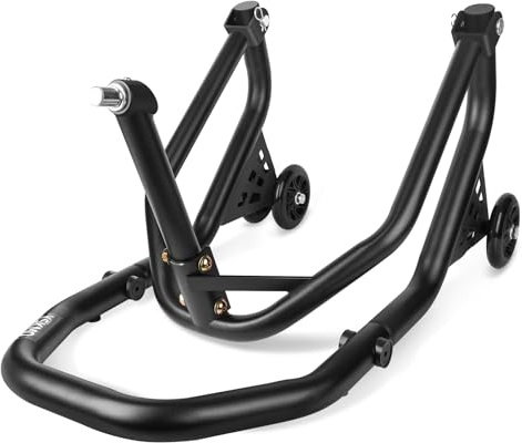 YSKMO Motorcycle Front Wheel Triple Tree Lift Stand, 500Lbs Capacity, With series of pins 1.06″,0.95″,0.79″,0.7″,0.59″,Φ1.5″tube,Lift And Install for Yamaha, Suzuki, Ducati, Bmw, etc