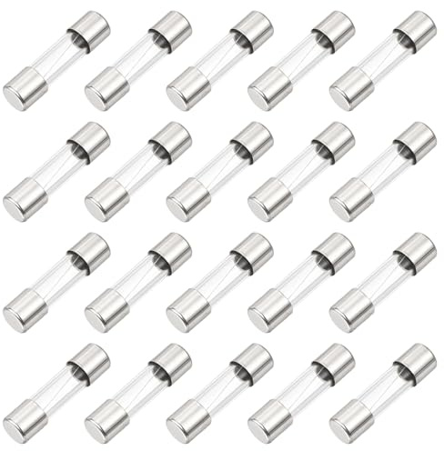 sourcing map Glastichter, 4 A, 125 V, 5 x 20 mm, Glasrohrsicherungen, schnell wirkende Sicherungen für Leiterplatten, elektronische Geräte, Haushaltsgeräte, Lichterkette, 30 Stück