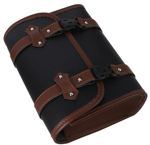 JECOMPRIS Motorrad Geeignet aus Pu Leder Satteltasche und Erhöhter Kapazität mit Vielseitigem Design Kleine Motorradtasche für Outdoor Einsätze