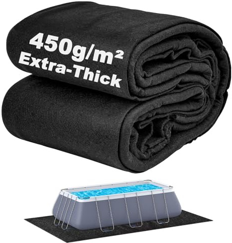 Abimars Tappetino per piscine fuori terra, tappetino rettangolare extra spesso da 2 m x 3 m, comfort senza cuciture sotto i piedi, tappetino in fibra sintetica nera di grado industriale resistente