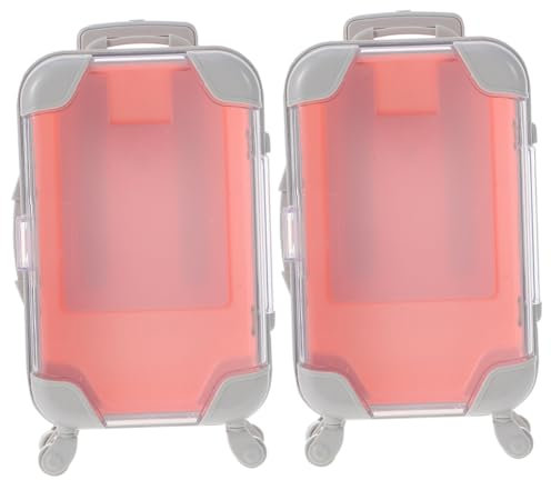 2 Stk Koffer für falsche Wimpern Minikoffer für Wimpern leere wimpernverpackung wimpern box Wimpernbox fahrradtasche gepäckträger Wimpernetui Wimpernhalter Plastik Rosa IWOWHERO