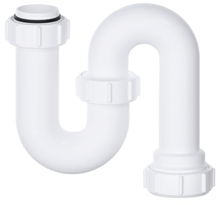 Siphon universel pivotant en S de 32 mm pour lavabo avec joint d'eau de 75 mm, bonde d'évier de salle de bain.