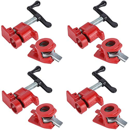 4 Pack 3 4 , 4sets à Libération Rapide Heavy Duty Wide Base Fer Wood Colling Pipe Clamp Set Serre Joints A Tube Metal Woodworking Workbench Clamps Perging For Woodw with Unique