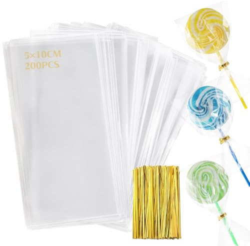 Cellophantüten Klein Kerzentüten Celofantüten OPP Tütchen 100stk 5x10cm Zellophantüten Klar Süßigkeiten Tüten Kerzen Durchsichtig für Weihnachten Kindergeburtstage Hochzeit Geschenke
