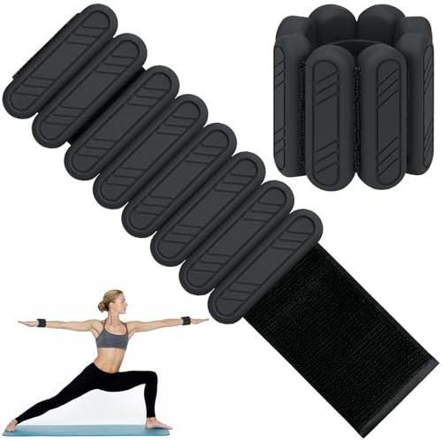KOOOGEAR Verstellbare Gewichtsmanschetten Set 2 Stück, Knöchel- und Handgelenkgewichte für Fitness Pilates Yoga Aerobic und Joggen (Jeweils 0,5 kg /1 kg)
