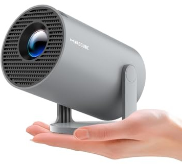 Mini Beamer 4K Unterstützt Android 11, Smart Projector 5G WiFi 6 BT 5.4, Mini Projektor Full HD 1080P Unterstützt 200ANSI 8000L Auto Horizontal Trapezoid Correction (Grau)