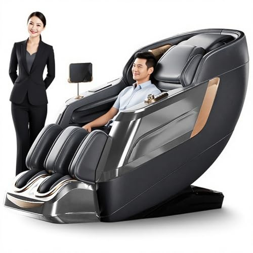 Lyxig Massagestol, Intelligent 4D-massage För Hela Kroppen, Förlängda SL-skenor, Vadvärme, Smart LED-pekskärm, Massagesoffa I Vardagsrummet(Gray)