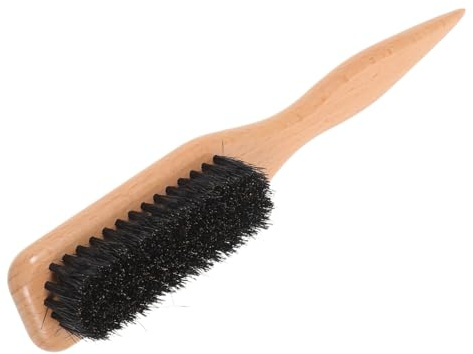 Herren Bartbürste mit Holzgriff, Gebogene Borstenbürste für Bartpflege