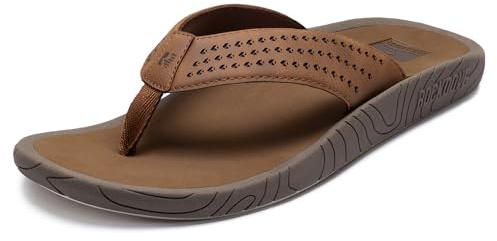 RockDove Men’s Tide Beach Flip Flop Cushioned Arch Support Thong Sandal for Casual Outdoor Wear, Size 11 UK Men, Coffee
