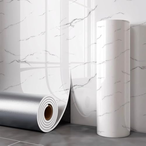 Generisch Rolle Selbstklebende Tapete in Marmoroptik, 2 Mm Dicke Thermotapete,ölbeständig Wasserdicht Abnehmbare Tapete, Für Wohnzimmer Küche Badezimmer, Arbeitsplatten, 40x300cm,H1