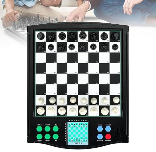 Elektronisches Schachspiel mit magnetischen Teilen, LCD-Bildschirm, 30 Spielmodi, Einzelspieler- und Zwei-Spieler-Optionen, perfekt für Familienspielabend