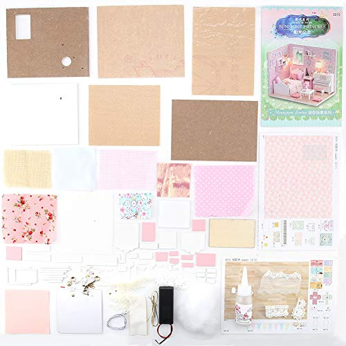 Naroote Maison de Poupée Miniature Bricolage Charmant Jouet en Bois Fait à la Main pour Cadeau d'anniversaire pour Enfants, Parfait pour Améliorer L'interaction Parent-Enfant, Maison de Poupée