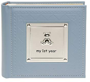 Shudehill Giftware Photo Album - My First Year Blue Baby Boy Photo Album - 77802