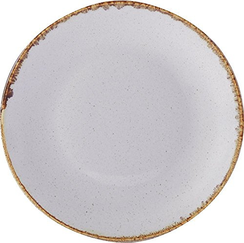 (187618ST) Seasons Range of Rustic Inspired Tableware by Porcelite ***Set of 4 Stone Coupe Plate 18cm/7''***