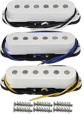 FLEOR Alnik 5 ST -Tonabnehmer Single-Coil-Tonabnehmer Gitarren-Hals-/Mitten-/Steg-Tonabnehmer Weiß für ST SQ Elektrische Gitarre