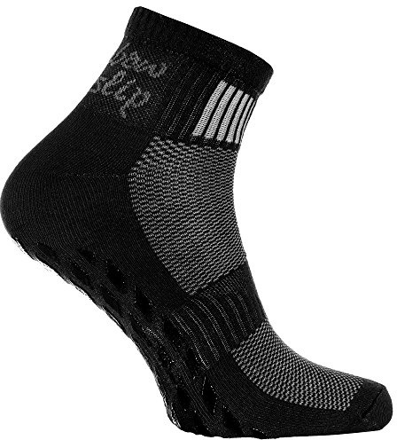 Rainbow Socks - Hombre Mujer Deporte Calcetines Antideslizantes ABS de Algodón - 1 Par - Negro - Talla 36-38