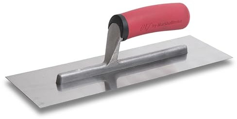 Llana alisadora Marshalltown con mango de agarre suave, acero inoxidable, para yeseros y escayolistas, 356x102 mm