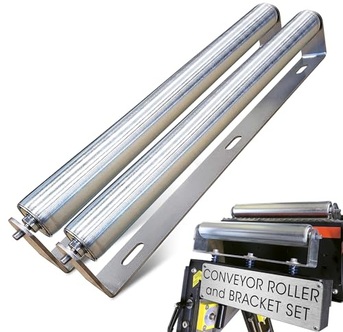 Ultimation Pack of 2 | 16 Long Roller & Bracket Set |1.5 Diameter | Galvanized Steel | Industrial Use | Easy Install | Reliable & Sturdy for Your Conveyor Needs | Can Be Used As Kayak Roller Loaders