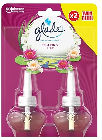 Glade Plug in Air Freshener Refill, Electric Scented Oil Room Air Freshener, Relaxing Zen, Duo Pack (2 x 20ml Refills)