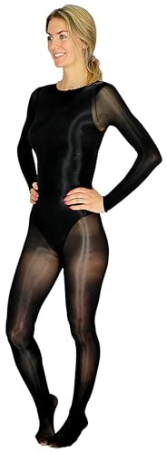 Mona's Choice Bodystocking, finitura lucida, XL, da uomo, strato base, nero, X-Large
