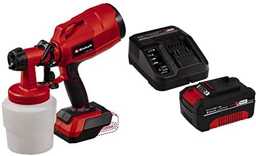 Einhell Akku-Farbsprühsystem TC-SY 18/60 Li-Solo Power X-Change (Li-Ion, 18 V, Förderleistung 650 ml/min, 800 ml Farbbehälter, inkl. 2,0 mm und 2,5 mm Düse, Lieferung ohne Akku & ohne Ladegerät)