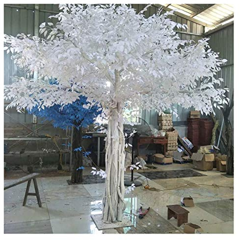 VREF Artificial Tree Greenery Plant Decor Artificial Banyan Tree Large Fake Vine Flower White Wishing Tree Hotel Wedding Banquet Christmas Home Decoration 150cm Fake Tree Indoor Outdoor Decor