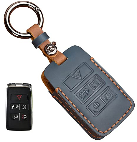 ontto for Land Rover Leather Key Fob Cover Full Protection